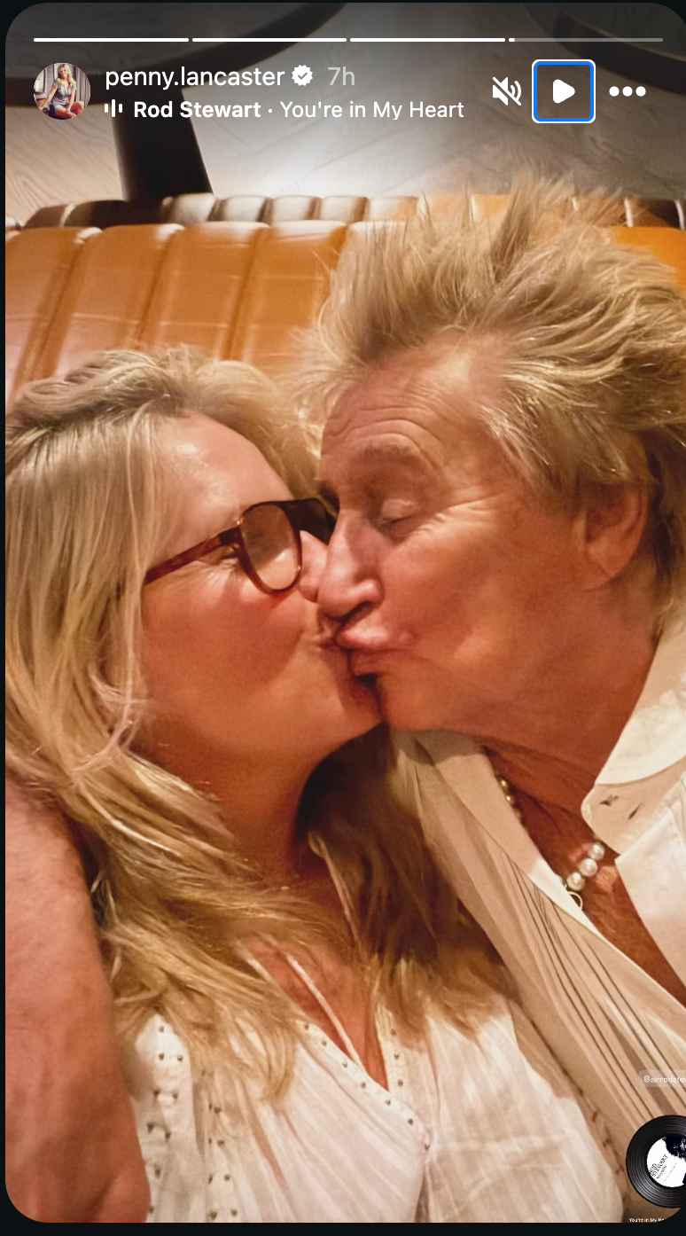 Penny Lancaster Shares Emotional Photo with Rod Stewart Following Health Announcement, Revealing the Meaning Behind Her Song Choice 1 Penny Lancaster Shares Emotional Photo with Rod Stewart Following Health