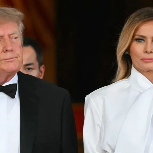 Melania Trump s Election Day Outfit: A Pale Blue Blouse, Beige
