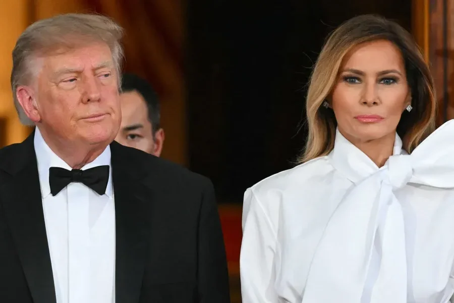 Melania Trump's Election Day Outfit: A Pale Blue Blouse, Beige Skirt, and Noteworthy Heels – Photos